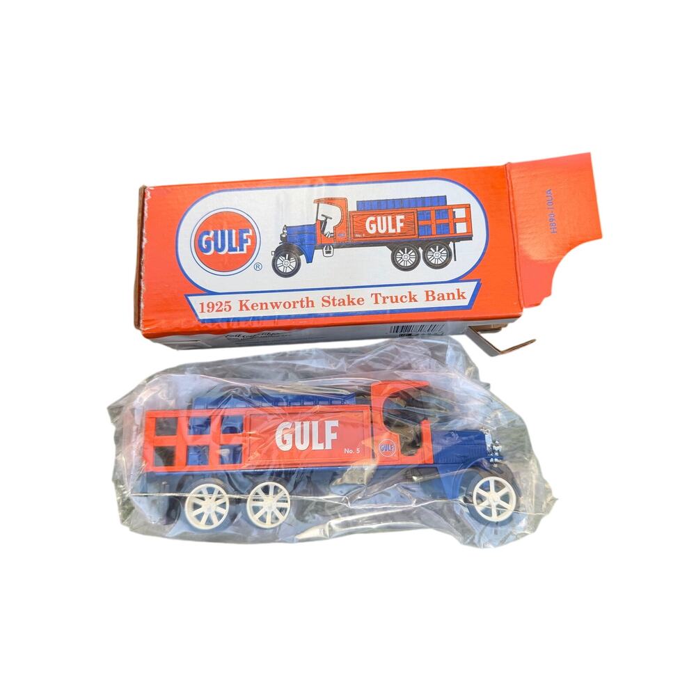 Vintage Ertl 1925 Kenworth Stake Truck Coin Bank – Gulf Oil Collector Edition - Picture 7 of 11